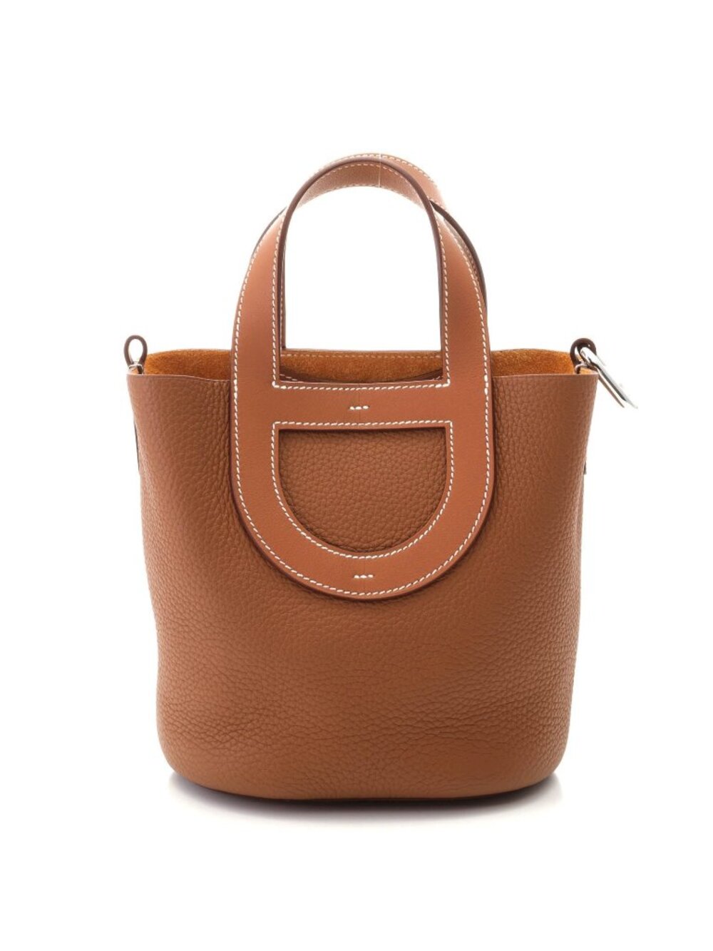 Hermes in the Loop 18 Gold Silver Handbag Taurillon Clemence Veau